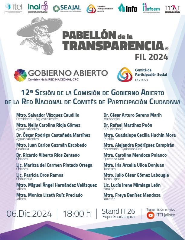 cpsseajal's tweet photo. #FILGDL2024 | Día 7️⃣

#PabellónDeLaTransparencia

🗣️ #Integridad #GobiernoAbierto 
#ParticipaciónCiudadana

📍Stand H26 
📽️Transmisión #EnVivo RRSS #ITEI https://t.co/0CHXKD90nH
