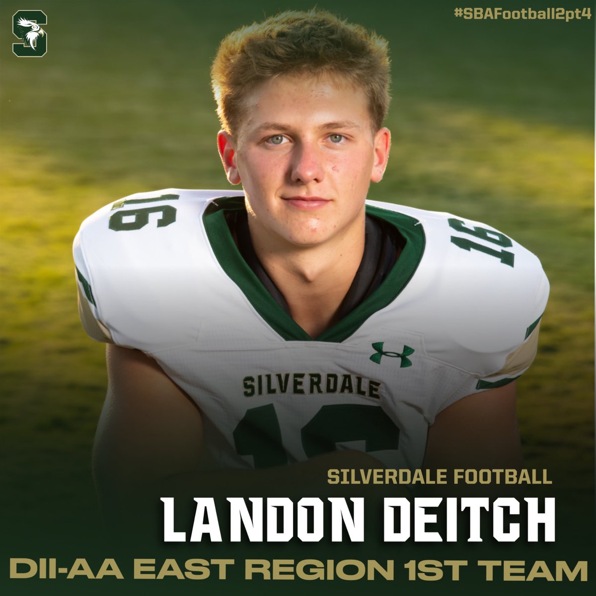 Congrats to Landon 4 being named to the D2 AA East All Region Team. One of the most dedicated players to growth! Rushed 4 over 1300 yards scoring 15 Rushing TDs this season. Congrats!   #SBAFootball2pt4 #BeMore4Others #ProtectTheMission #Built2BDifferent #UNCOMMON