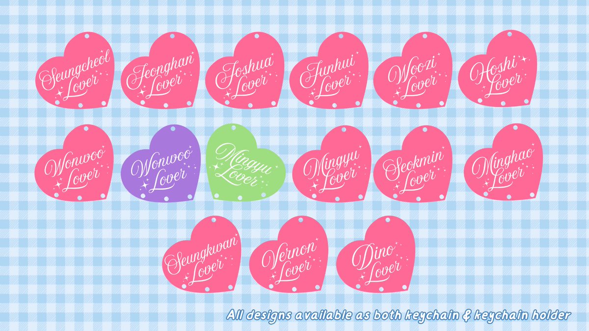 ♡ seventeen lover ♡ 

keychain - P150
keychain holder - P220

available for batch 13 pre-order!