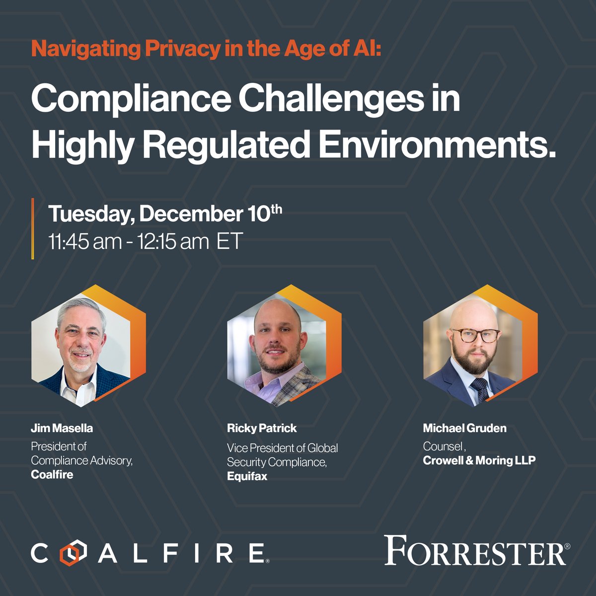 Join us at booth #106 at the Forrester Security and Risk Summit (Dec 9-11)  to meet Coalfire’s experts and discover how Coalfire's forward-thinking cybersecurity compliance services and solutions empower organizations to mitigate emerging risks effectively.