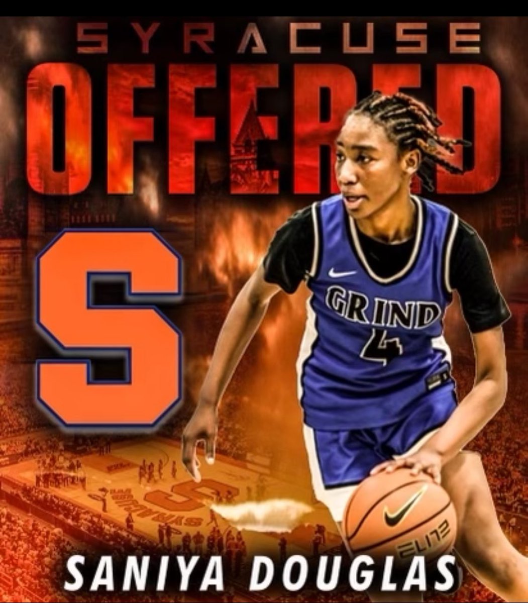 Saniyadouglas30's tweet photo. After a great conversation with coach @KSharkey25 i am blessed to receive my 
First division 1 offer from @CuseWBB🍊 
@CoachLos4 @ProSkills16UGBB https://t.co/sfhEVStyE4