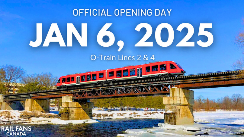 It’s official: O-Train Lines 2 and 4 will open their doors on January 6, 2025 🚉 Get ready for smoother, smarter travel in Ottawa. More updates to come! 🚆 #OTrain #TransitUpdate