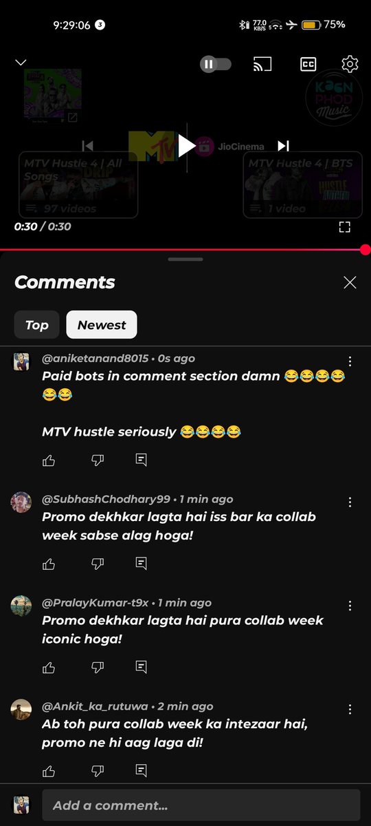 imaniketstyles_'s tweet photo. Phli bar dekha YouTube comments me bhi BOTS lagwa diye 😂😅

Bhai @cariappa_rohan kadipatta ne bure din dikhwa diye @mtvhustle ko 

Kal show toh koi dekhne nahi wala promo pe fake bots comments dalwa rhein hai 🤣😂
#MTVHustle #rohancariappa 

BOTS HO GAY-LE CAUGHT MTV HUSTLE L🤡 https://t.co/UKfZn27X6U