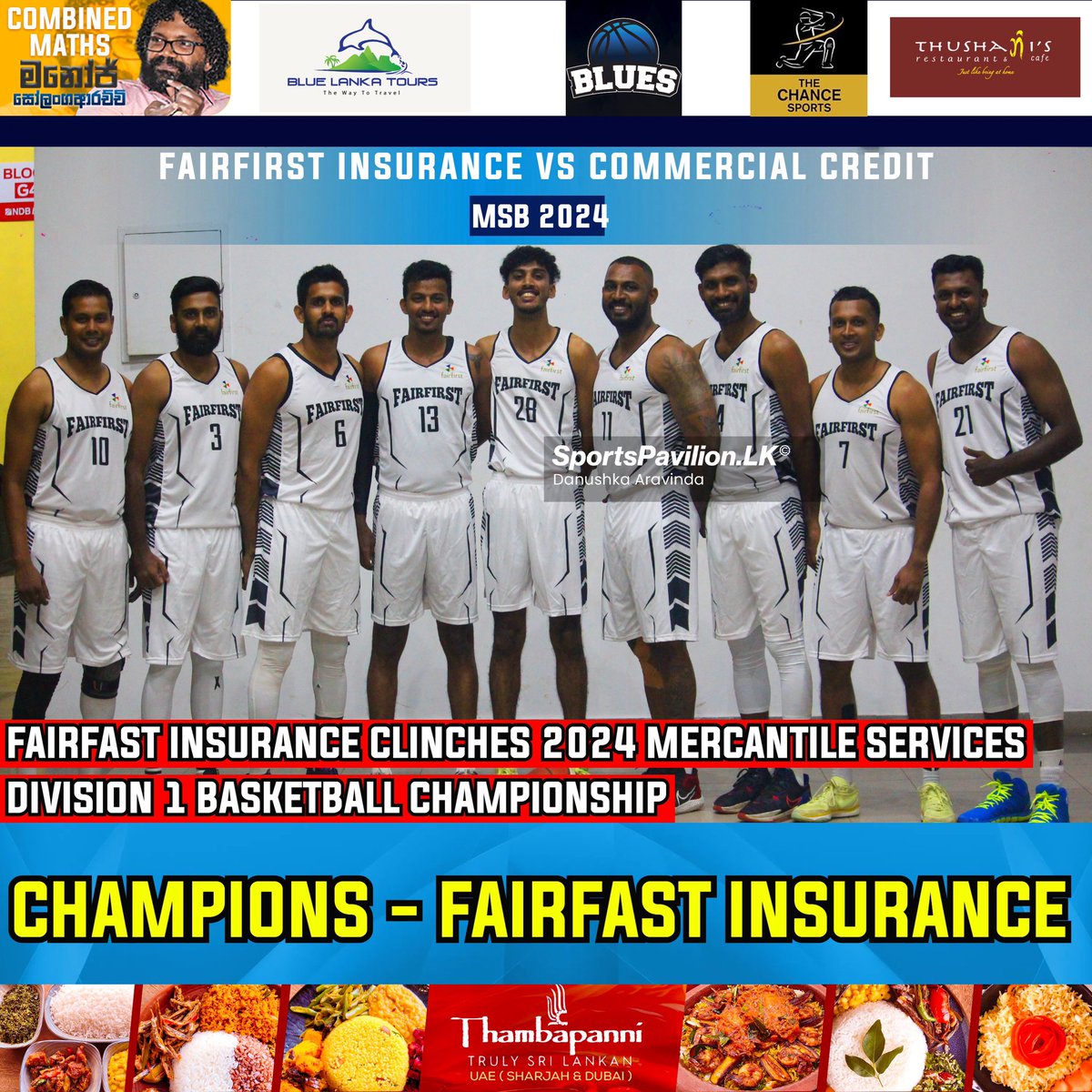 DanuskaAravinda's tweet photo. Fairfirst Insurance Clinches 2024 Mercantile Services Basketball Division 1 Championship with Undefeated Streak
Fairfirst Insurance 78 - 56 Commercial Credit
#sportspavilionlk #danushkaaravinda #basketball #Fairfirst https://t.co/IxFhC2WaoQ