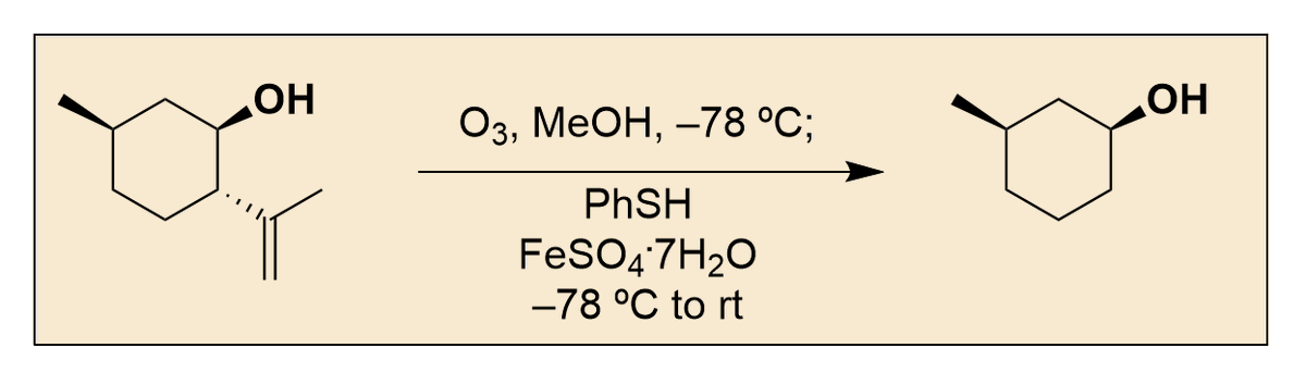 Hydrodealkenylative Cleavage of C(sp3)-C(sp2) Bonds: Preparation of (1S, 3R)-3-Methylcyclohexan-1-ol
Brady W. Dehnert and Ohyun Kwon
orgsyn.org/demo.aspx?prep…
