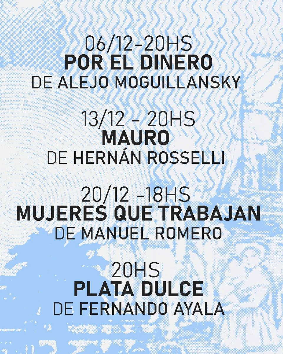 HOY 20HS se proyecta en el CineClub Sigilio "Por el dinero" de Alejo Moguillansky. La entrada vale 2500$, la sala, ubicada en Serrano 194 (CABA), tiene una gran calidad de proyección y sonido y ademas viene el director a presentarla. Si no tuvieron la oportunidad, vengan a verla!