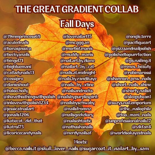 NailsGeekDiary's tweet image. Heya! Herewith another gradient.
It’s so fun and satisfying to do a good gradient. Thanks to the hosts @becca.nails.it. , @sugarcoat_it_nailart_by_sam , &amp;amp; @skull_lover_nails ! Happy nail painting! 💅🏼 💗
 #handpaintenailart #gradientnailart #fallmani #fallcolors #fallgradient