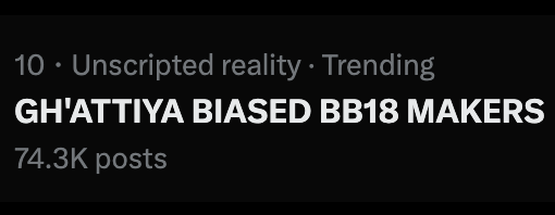 GlamWorldTalks's tweet photo. Dear Makers @ColorsTV, @JioCinema, @BiggBoss, @EndemolShineIND, @viacom18,

Your host #FarhaKhan has been telling #BB18 housemates some fake Social Media Trends which never ran, if you have some spine tell the housemates that " GH'ATTIYA BIASED BB18 MAKERS " is also trending on social media.

Hai Dum? Ya Sirf Apna Fake Narrative Chalana Hai?