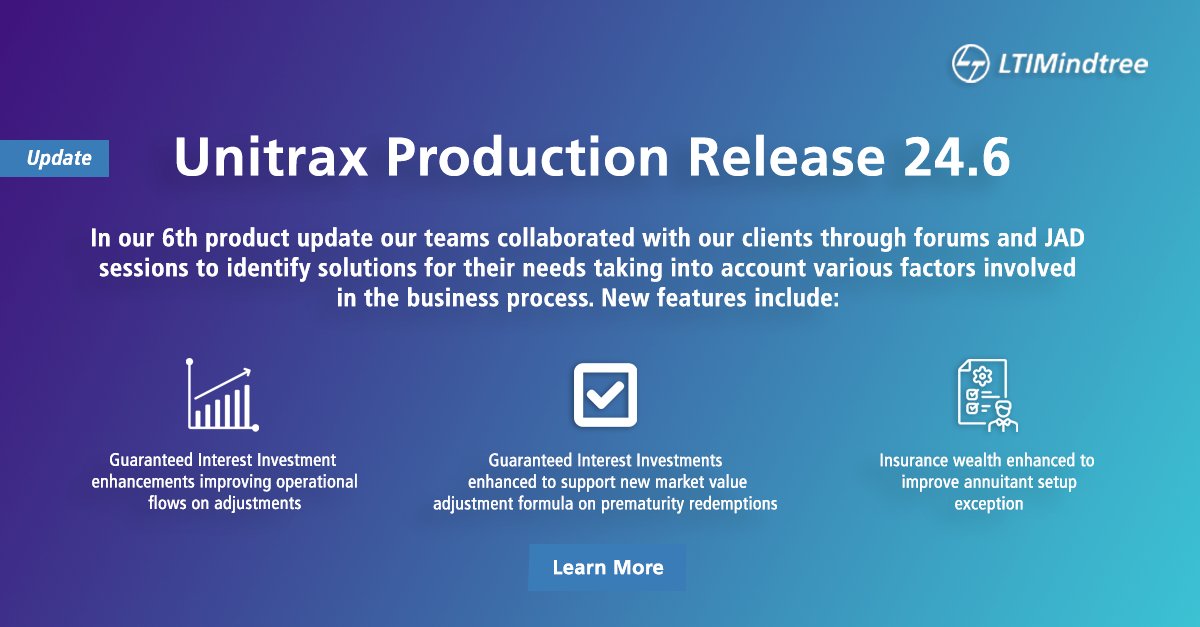 As we round out the year, we continue to improve the operational capabilities of Unitrax® with our sixth production installation for 2024.
 
Learn more about the Unitrax® platform here: ltimindtree.com/canada/product…
 
#financialservices #wealthmanagement #innovation