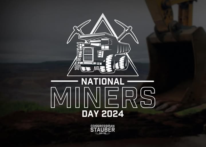 RepPeteStauber's tweet photo. This National Miners Day, we celebrate the miners whose hard work powers our nation and boosts our economies. Mining is our past, our present, and our future - and because of Minnesota’s miners, I know our future is bright! https://t.co/6CXLlCsLkh