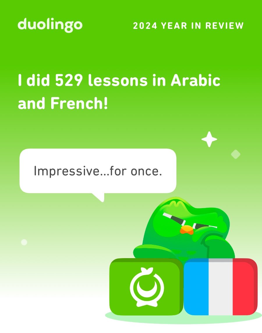 Look what I learned on Duolingo in 2024! #Duolingo365