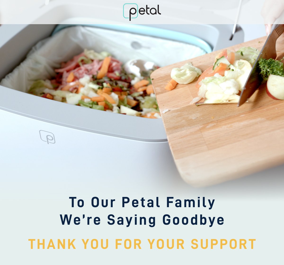 LivePetalClean's tweet photo. Friends and Supporters of Petal, 
Unfortunately,  we’re writing to let you know that the Petal Revolution has come to a  close. 

After four years on pause, we’re heartbroken to report that we’re  officially shutting down the company. https://t.co/RbgSZYeOnM