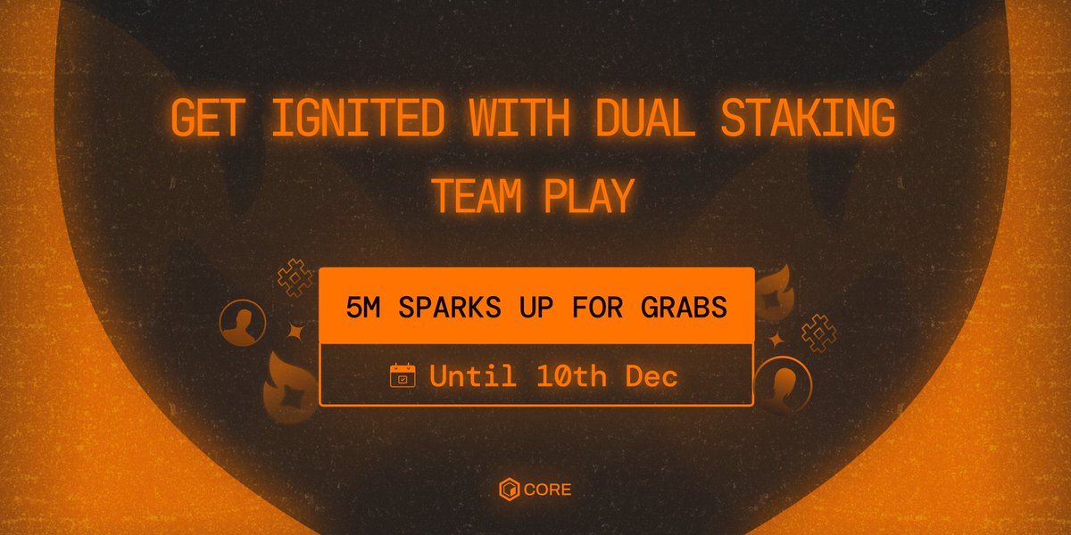 Coredao_Org's tweet photo. 1/ Get Ignited with Dual Staking - 5 Million Sparks up for grabs! ⚡️

Assemble your team today and get in the competition!
https://t.co/gPvJBV18x0

Here's the details 👇 🧵 https://t.co/GJTJIt8WLp