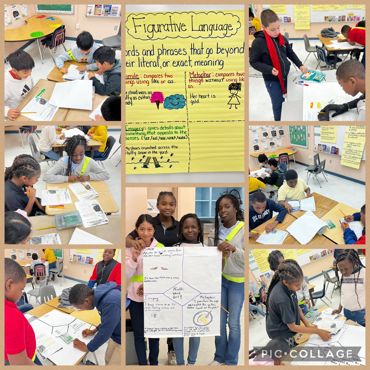 My 5th graders are using their creativity to analyze how #FigurativeLanguage adds meaning to a text. 📖 👩🏾‍🏫 ✏️ 🎨 #LanguageArts #CreativeMinds 💭 #GoMustangs #WRES #PBCSD <a href="/WestRivieraES/">West Riviera Elementary School</a> <a href="/pbcsd/">The School District of Palm Beach County</a>