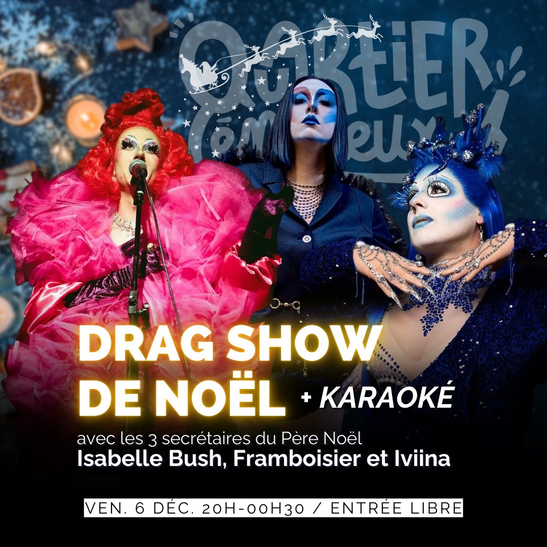 DRAG SHOW ✨

La haute saison est lancée et les saisonnières viennent d'arriver dans l'entreprise du vieux Santa ! Toutes les conditions sont réunies pour que ce Noël 2024 soit une réussite... Toutes ? Vraiment ? Cette année, un vent nouveau souffle au pôle nord ! #Montpellier