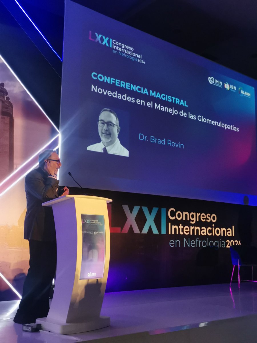 Excelente Conferencia Magistral del Dr. <a href="/BradRovin/">Brad H Rovin</a> en el #IMIN2024 <a href="/IMINmx/">IMIN</a>