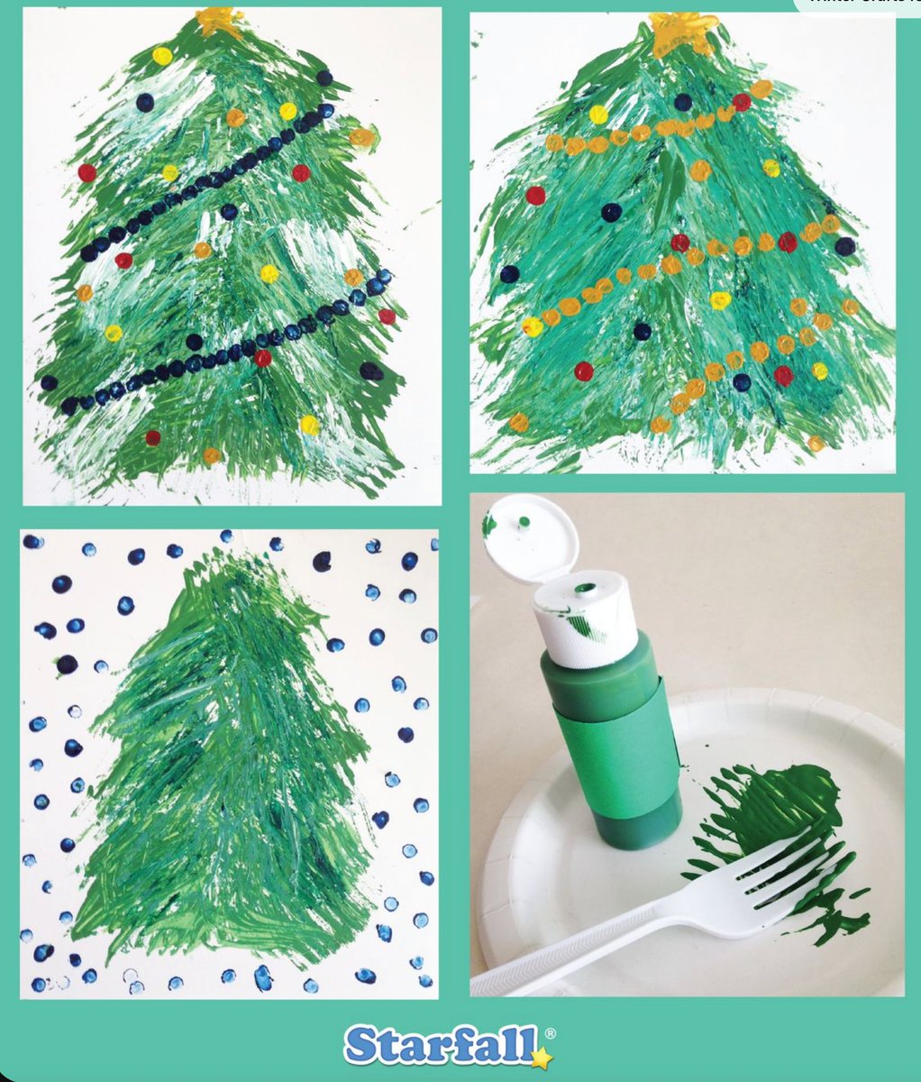 Starfalledu's tweet image. Fun Friday with forks! Try this creative and fun way to paint.
View this and more in Starfall's Pinterest: pinterest.com/pin/5647092407…...
#CreativePainting #fridayfunday #christmas2024countdown #educational