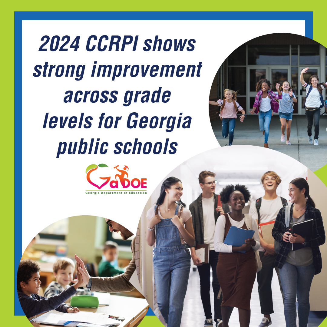 georgiadeptofed's tweet photo. 2024 College and Career Ready Performance Index (CCRPI) scores show strong improvements across the elementary, middle, and high school grade levels.
More: https://t.co/0Cn9qJLY85 https://t.co/Yvy7MoRHqv