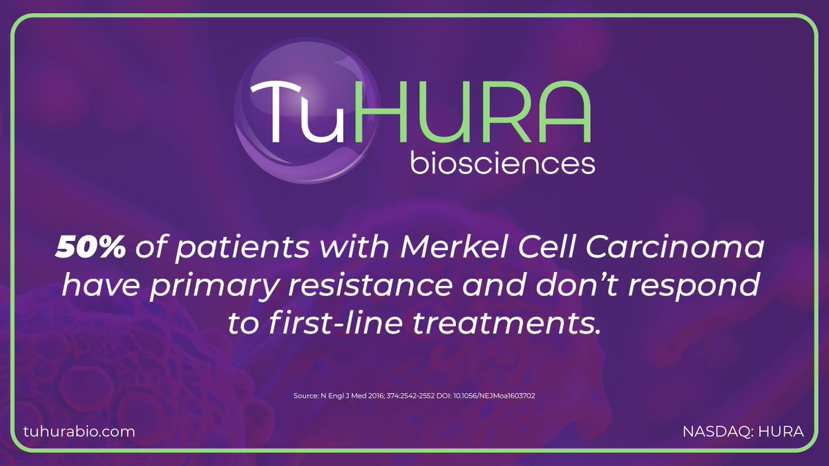 TuhuraBio's tweet photo. Half of patients with #MerkelCellCarcinoma have primary resistance and don’t respond to first-line treatments. It’s clear: new, more effective therapies are urgently needed.
$HURA $KTRA #BispecificADCs #BispecificPDCs #ImmuneModulating https://t.co/cHOMVl1qtD