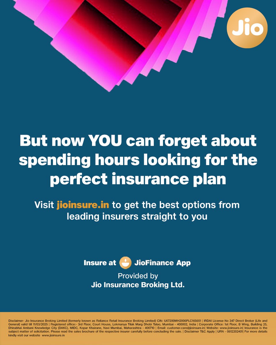 jioinsure1's tweet photo. Visit https://t.co/1r8cuvLejK or download the JioFinance App and get the coverage you need!  

#JioInsurance #InsureWithJio #Insurance #JioFinance #Spotify #spotifywrapped #spotifywrapped2024 https://t.co/esZKmFUiur