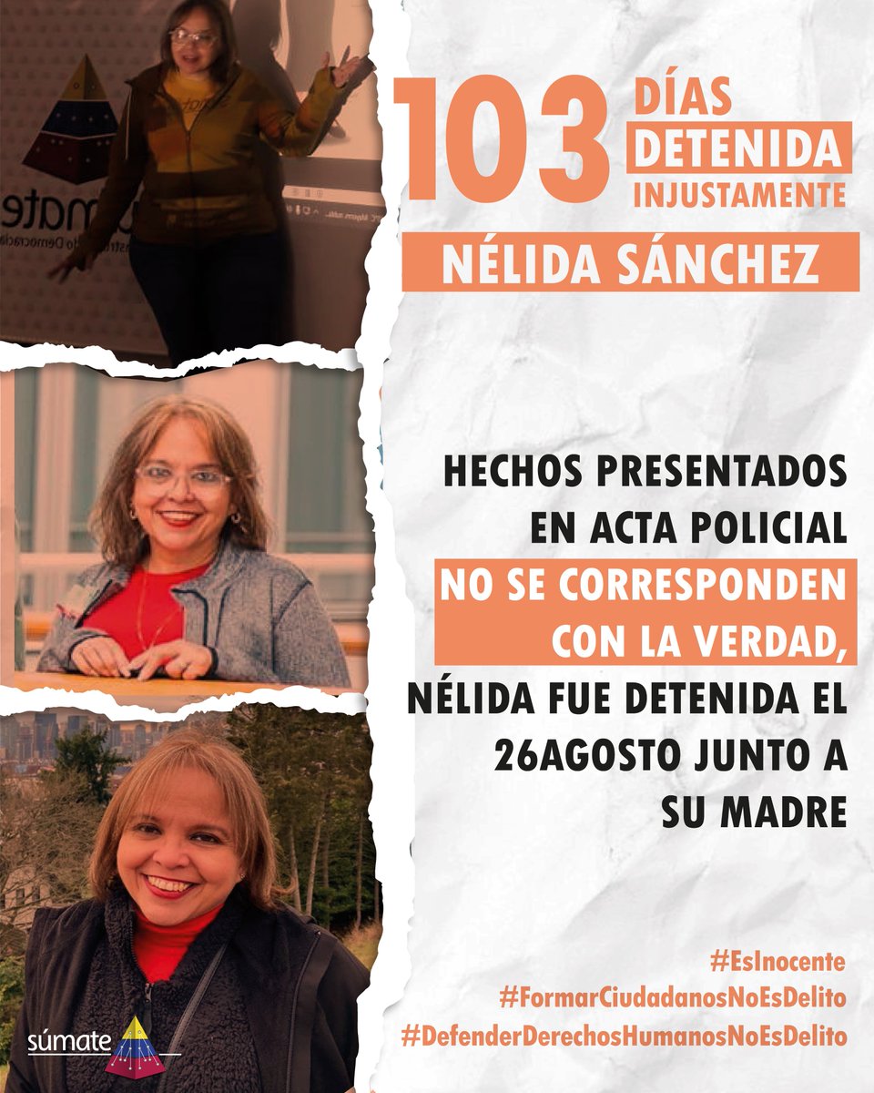 Hoy #06Dic solicitamos al Estado acatar las medidas de protección dictadas hace 3 meses por la Comisión Interamericana de Derechos Humanos a favor de nuestra Coordinadora Nacional de Formación, Nélida Sánchez detenida injustamente hace 103 días; entre ellas que “…pueda
