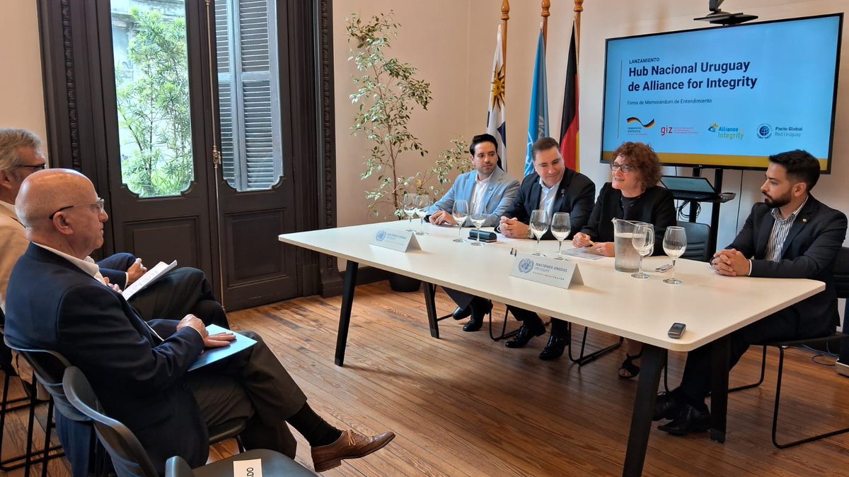 AuciUruguay's tweet photo. #AUCI acompañó el lanzamiento del HUB Nacional Uruguay de Alliance for Integrity, en la casa @ONUUruguay, en el marco de la colaboración estratégica entre el @PactoglobalUY y la Alliance for Integrity. https://t.co/COau1wtloR