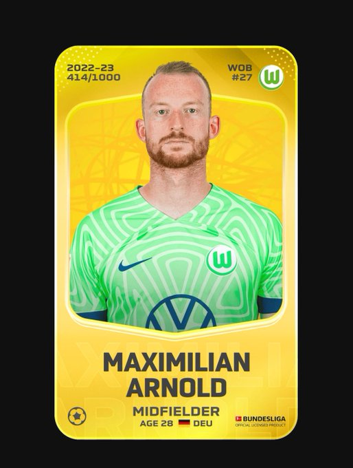 Unpetitgiveaway's tweet photo. #Giveaways 

🎁La carte #Sorare de Maximilian Arnold à gagner ! 

Pour participer : 
✅FOLLOW @BonusHub_ &amp; @Unpetitgiveaway 
✅RT &amp; LIKE ❤️

⏳08/12 à 17h⌛️ https://t.co/C7JSCZs4Tk