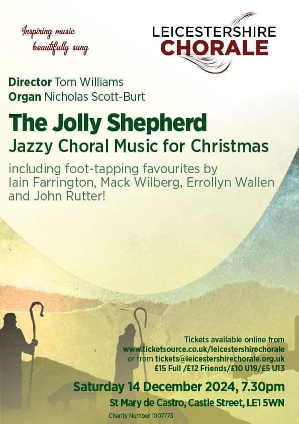 LeicsChorale's tweet photo. Our jazzy concert is in the 14th December St Mary de Castro, Leicester. Wine will be served, and we guarantee to raise a smile with our music. Tickets on the door or via our website. https://t.co/f5ss59PIYi
@visit_leicester @loveleics https://t.co/DMT9ckUTSB