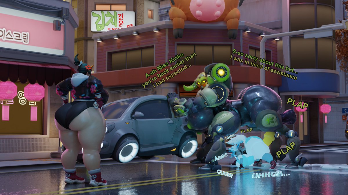 Orisa was in dire need of help!
luckily she found Kiriko's Spirit fox to help her
though Kiriko didnt appreciate that very much...

No text alt in comments 

Gracias <a href="/Kuge05693344/">Kuge (🔞nsfw)</a> por la idea 🙏