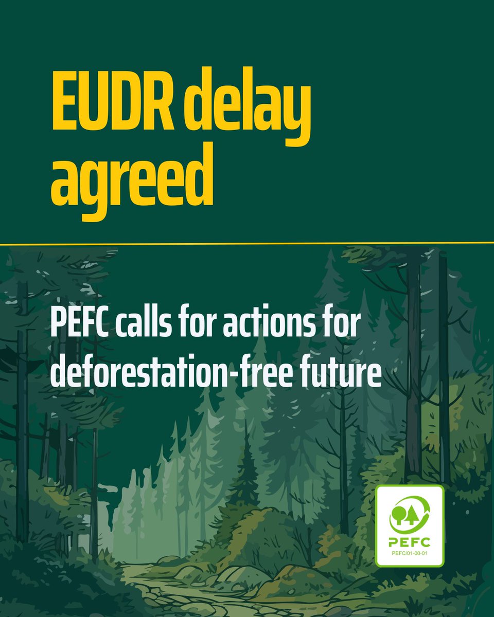 PEFCapac's tweet photo. 📢𝐋𝐚𝐭𝐞𝐬𝐭 𝐨𝐧 𝐄𝐔𝐃𝐑: 1 year delay for implementation of the EU Deforestation Regulation
📢PEFC remains committed to halting world’s deforestation through promoting sustainable forest management and continues to support our PEFC members and the PEFC certificate holders. https://t.co/4yXHVuqFLH
