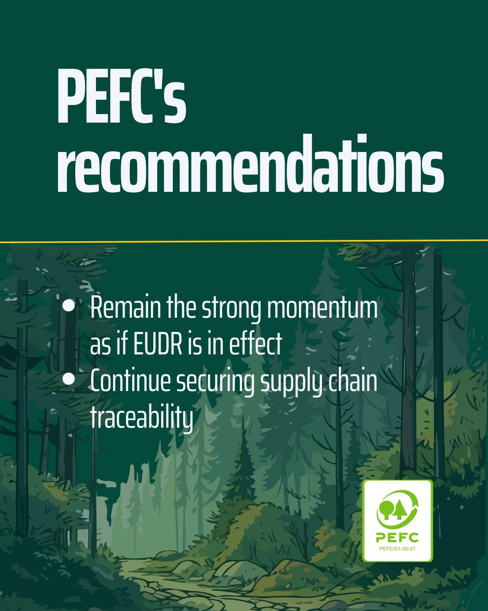 PEFCapac's tweet photo. 📢𝐋𝐚𝐭𝐞𝐬𝐭 𝐨𝐧 𝐄𝐔𝐃𝐑: 1 year delay for implementation of the EU Deforestation Regulation
📢PEFC remains committed to halting world’s deforestation through promoting sustainable forest management and continues to support our PEFC members and the PEFC certificate holders. https://t.co/4yXHVuqFLH