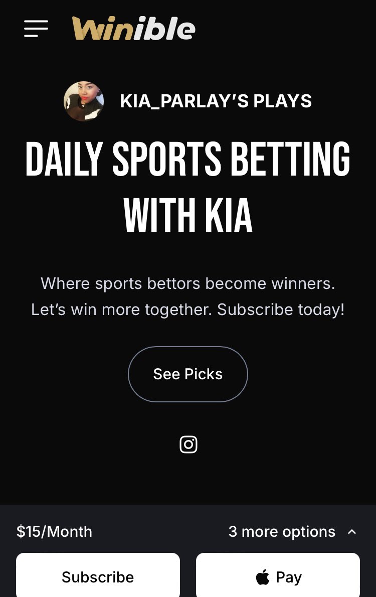 Thursday’s <a href="/winible/"></a> RECAP‼️

8-4 vip card👸🏽

⭐️Join me on Winible 

⭐️ daily vip cards

⭐️Free plays 

⭐️Discord access 

winible.com/KiaParlay

Join me ❤️ subscription is $15 a month