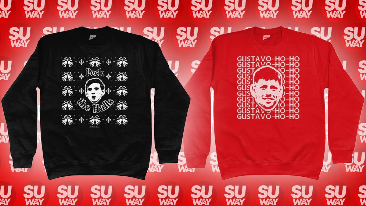 SheffUnitedWay's tweet photo. 🎄 Sheff United Way Shop is now OPEN! 🛒

We have wanted to a make a Blades related Christmas jumper for YEARS...and now we've made 2!!!

RT this tweet to be in with a chance to win either our 'Gustavo-Ho Ho' or our 'Peck the Halls' jumpers.

If you can't wait, buy them here 👇
https://t.co/HwkelUS6fb

#SUFC #TwitterBlades