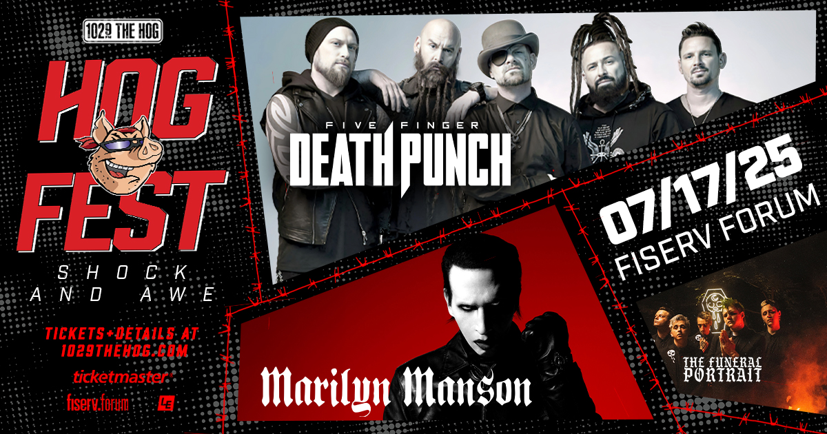 FFDP's tweet photo. 💥 TICKETS ARE ON SALE NOW 💥

👊@1029thehog PRESENTS FIVE FINGER DEATH PUNCH AT Fiserv Forum | July 17, 2025
👊 Special Guests: @marilynmanson &amp; @TFP_devotion  

🎟️ https://t.co/GHWX58qGaQ https://t.co/gqJwNnDB5B