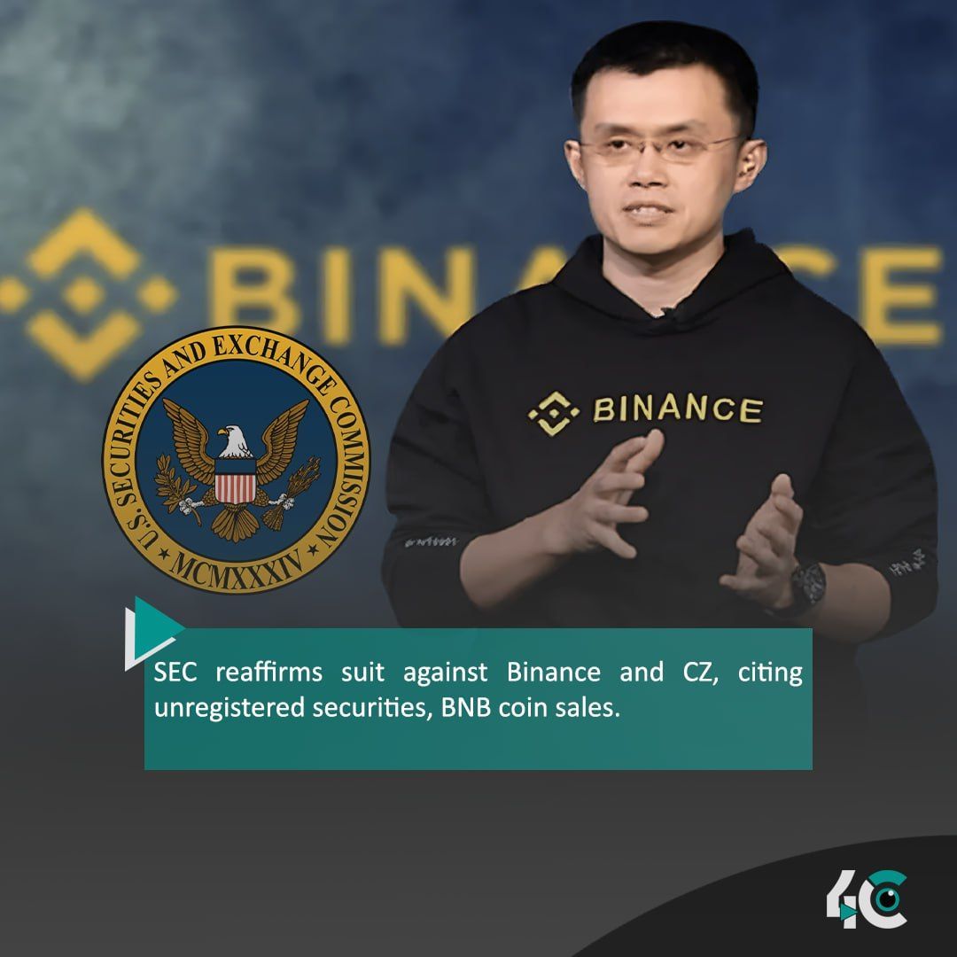 4cby360's tweet photo. The SEC remains firm in its legal battle against Binance and its CEO over unregistered securities
https://t.co/qtma3kO9el
#Binance #ChangpengZhao #SEC #BNBtoken https://t.co/Jmb2Mcx2a0