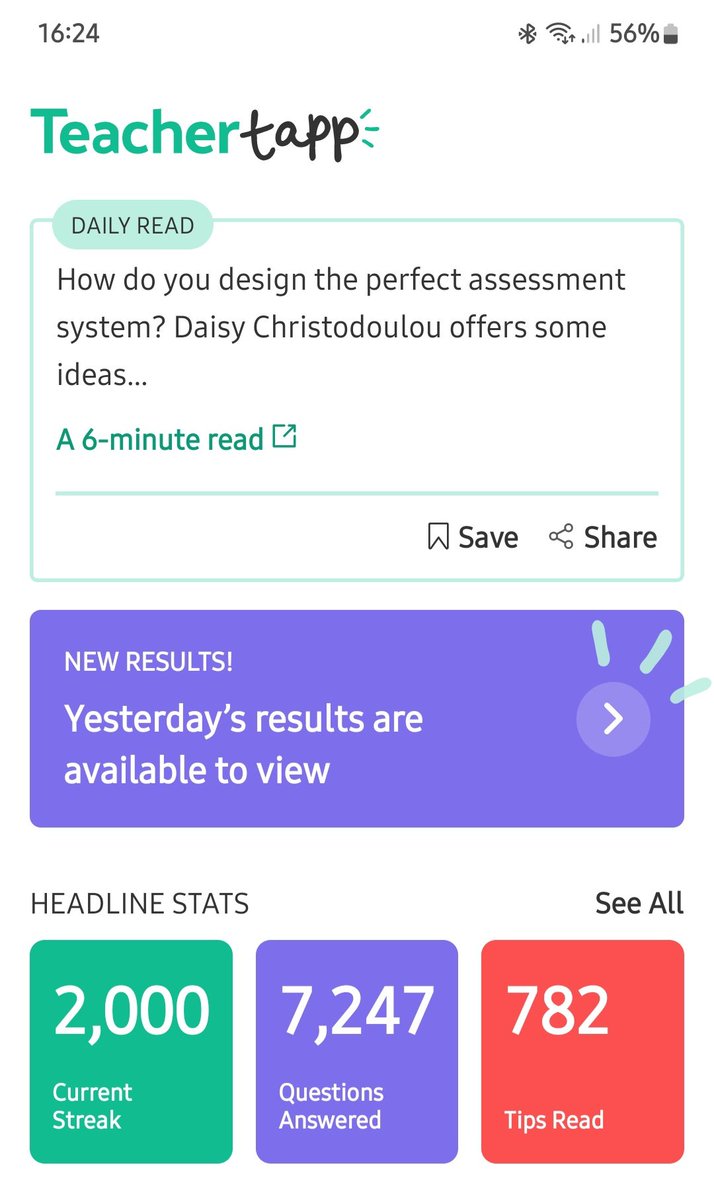 What a milestone!  2000 days <a href="/TeacherTapp/">Teacher Tapp</a>.