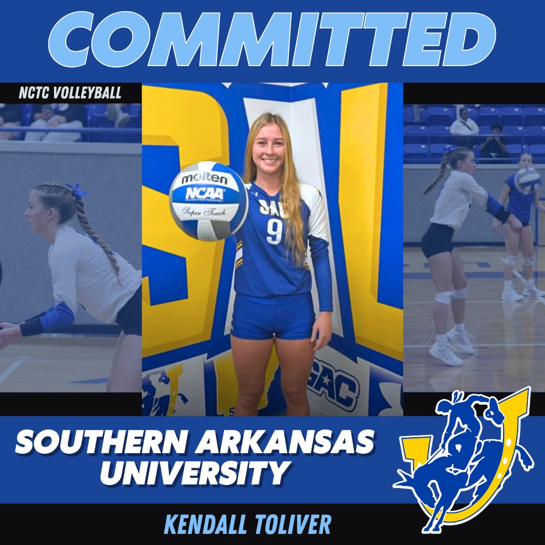 Congratulations to our All-Conference Libero Kendall Toliver on her commitment to Southern Arkansas University!🤩 We are so proud of you Kendall!💙 #NCTCVB #GOLIONS #JUCOPROUD
