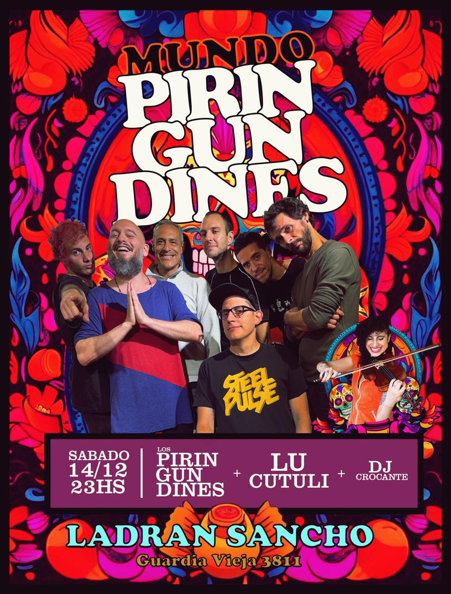 Sábado 14/12 último baile de espectros del año! 
<a href="/Piringundines/">Los Piringundines</a> y @lucutuli + selector crocante🌸🍄
Nos despedimos del barrio y del ciclo por unos meses así que será una noche para brindar, reír y agradecer la compañía y la crocancia
Modo máxima festividad musical y 🔥 al 2024