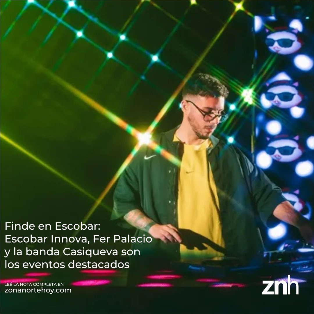 Este fin de semana, la Municipalidad de Escobar ofrece distintas actividades, entre las que se destacan el megaevento Escobar Innova, el show de Fer Palacio en el Innova Fest y un concierto de la banda de rock Casiqueva acortar.link/LtkpRr