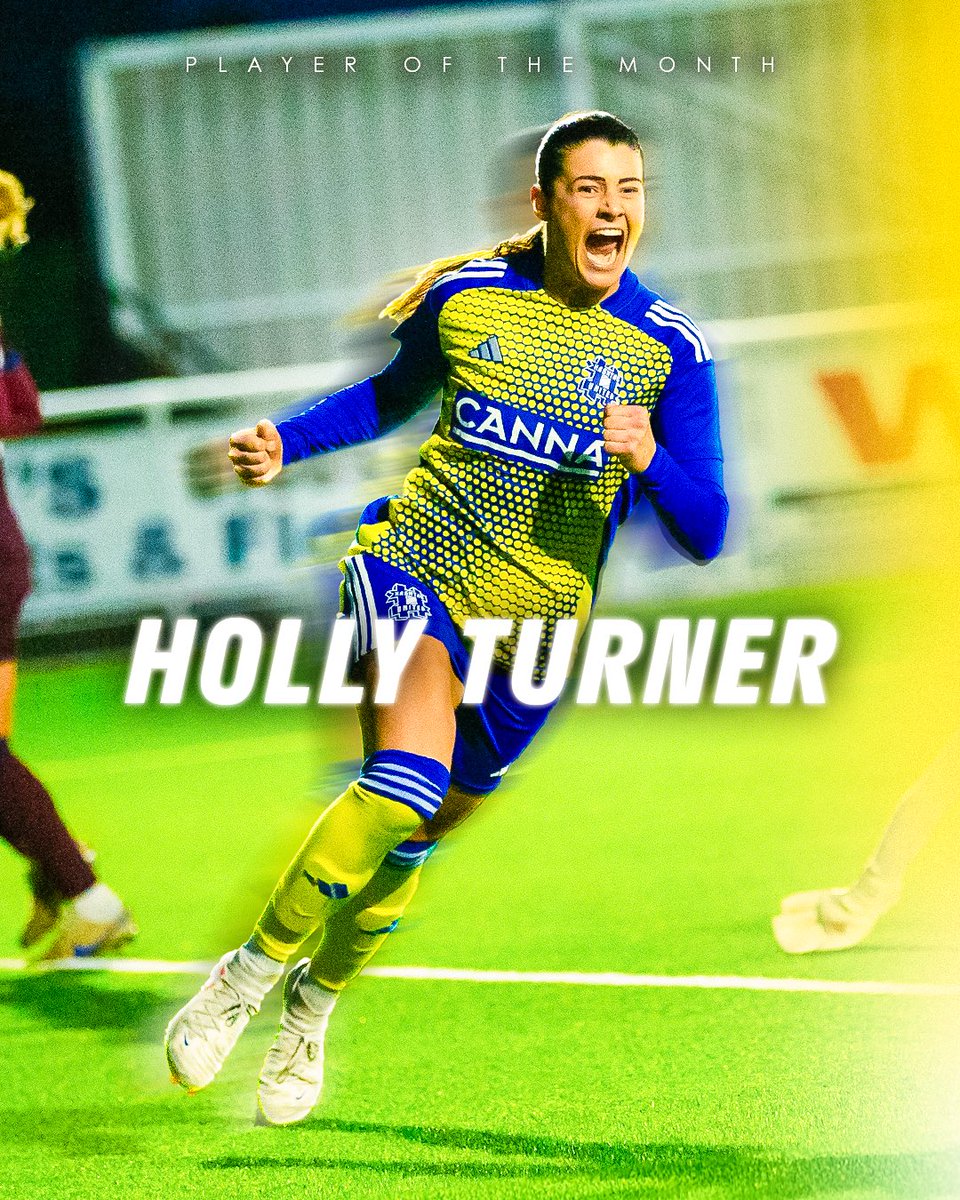 NOVEMBER PLAYER OF THE MONTH 💫 <a href="/Holly_Turner9/">Holly Turner</a> 

Holly takes this month’s award with an impressive 51% in the voting across insta &amp; Twitter* 👏

She collects her 2nd POTM win of the season for an amazing November! 🏆

📸 | <a href="/Nashyphoto/">ᴺᵃˢʰʸ</a> 
(*at the time of producing the graphic)
1/2