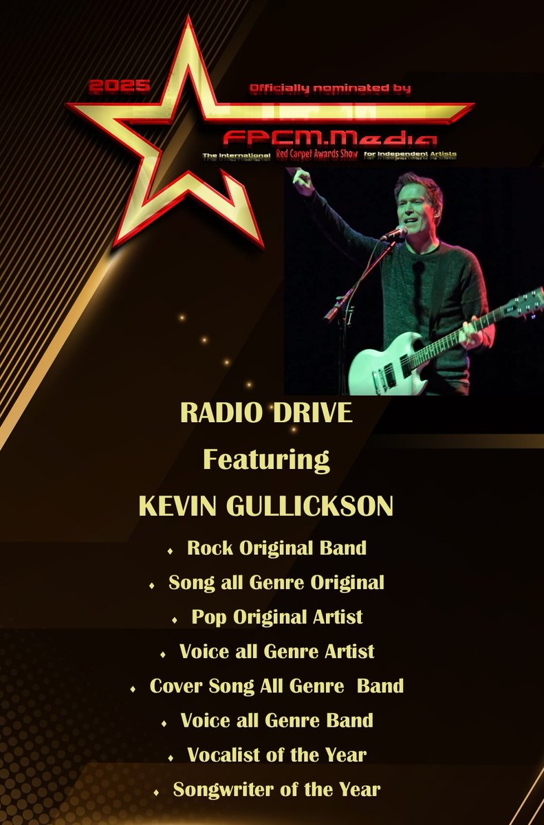 I'm honored to receive nominations in so many categories with the Red Carpet Award Show in Europe - I definitely wasn't expecting that!  Thank you to all the decision makers and everyone for your amazing support!

#musicawards #rockmusic #songwriter #alternativerock