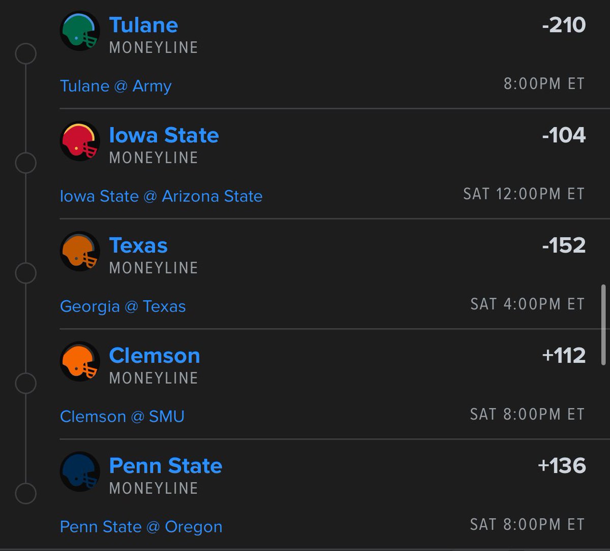 max_picks's tweet photo. CFB Round Robin 🏈

Final RR of the year!!! First game at 8pm tonight. 

I played all combinations. About $400 risk total to win over $5,000 💰

$500 giveaway if we cash to someone who RT/likes this post. Must be following to win! 

Drop your cash app/venmo below ⬇️

Let’s have a weekend 🚀