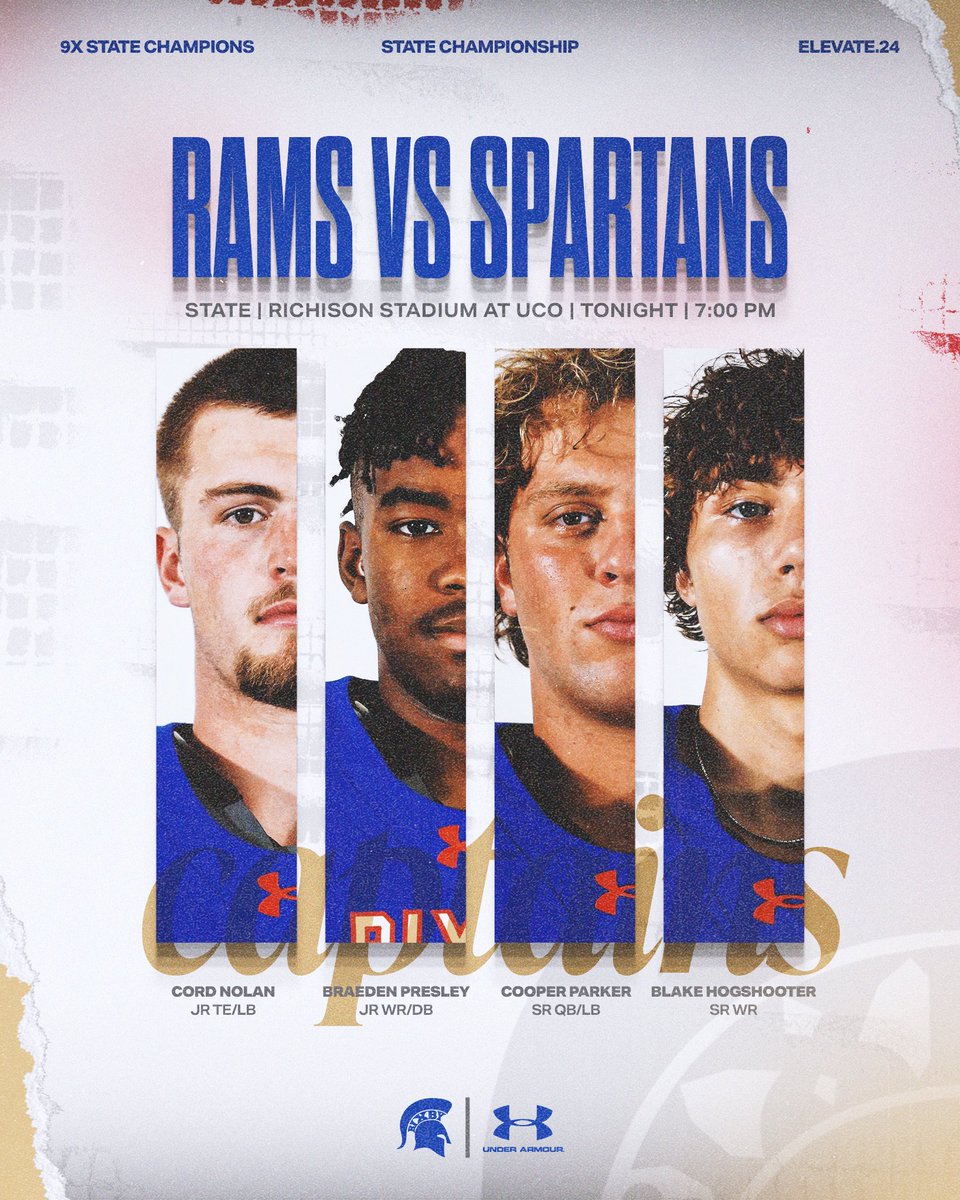 BixbySpartanFB's tweet photo. Captains for the 2024 State Championship.

🎟️ https://t.co/dFHQWKcWFC
📺 https://t.co/QuxNZ42LE4 via NFHS
📻 97.1 FM &amp; https://t.co/ZWXuMxxdcV

#BixbySpartans | #Undeniable https://t.co/XrWrCyutUR