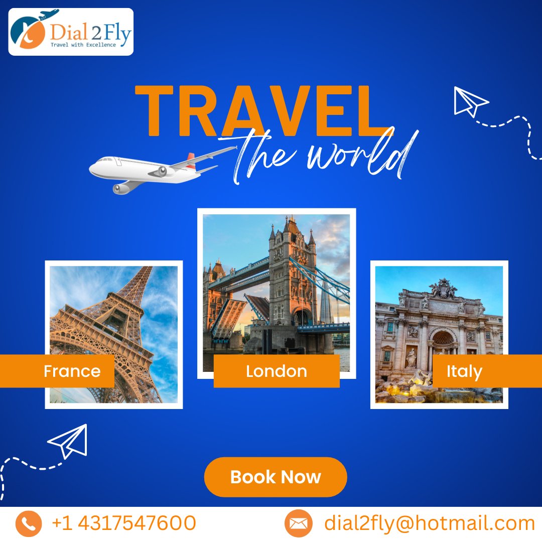 dial2fly_'s tweet photo. Discover the world with Dial2Fly! ✈️ Exclusive flight deals, hotel bookings, and holiday packages await. Stress-free travel starts here—your dream adventure is just a call away. 🌍 #Dial2Fly #TravelMore #HolidayDeals #ExploreNow #DreamGetaway https://t.co/qT7G9VhIKG