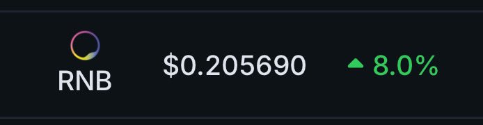 $RNB is coming over 2 Million of market cap ✨

I expect at least 8/10 M very rapidly 💥

Big things ahead ⌛️👀

<a href="/Rentible_io/">Rentible</a> 🏠💎

(enter on my TG group t.me/MarxGems to stay updated on all my latest content)

#AI #PRIVACY #BLACKROCK #ETF #BTC #ETH #DOGE #BULLRUN