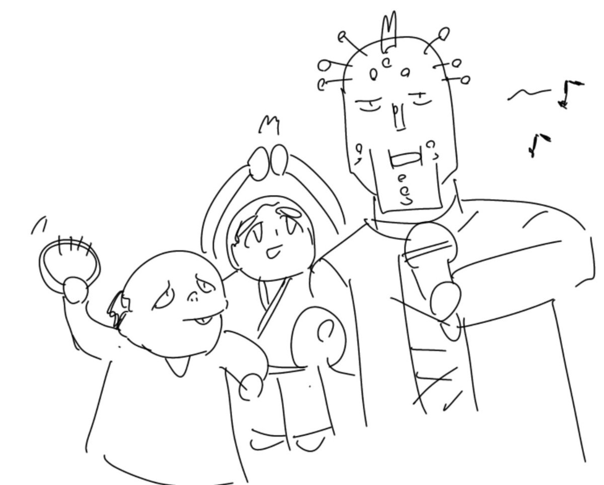 カラオケで歌うギタラクルと
盛り上げるズシとセンリツ 