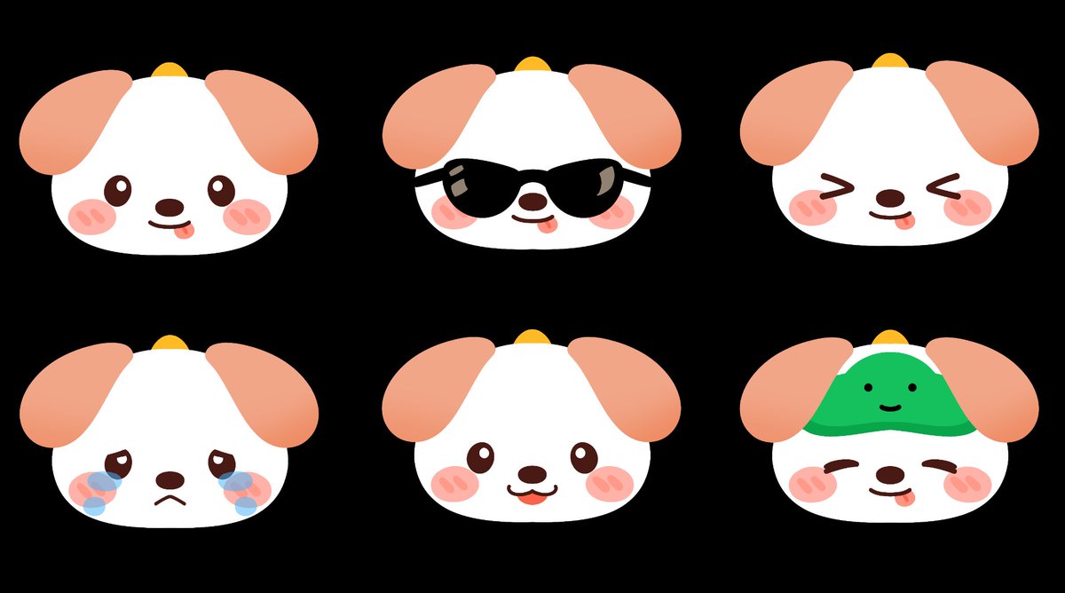 멍룡이 스티커..🧡 
다들 굿밤되세용 ~
🦕 + 🐶 ->