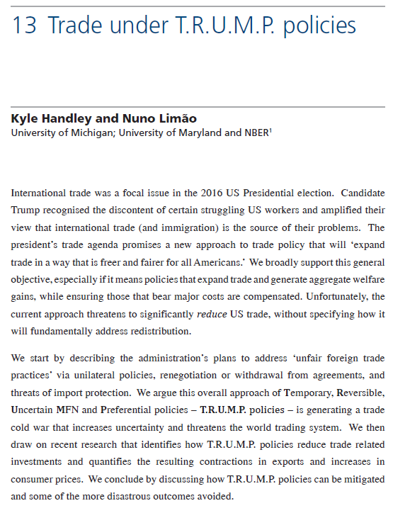 Back in 2017, Nuno Limao and I wrote a book chapter on what to expect on trade policy in the first Trump admin, which framed the approach of threats and renegotiation as a trade cold war. I think most of it will apply the 2nd admin as well. grace.umd.edu/~limao/handley…
