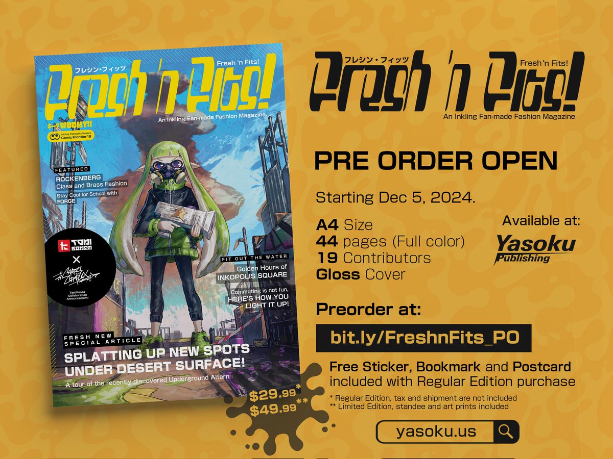 yasoku_us's tweet photo. Today's new product is Fresh 'n Fits: a publication by @junitaseo_tang and 18 other contributors, featuring the fresh, stylish streetwear fashion of inklings! Take a look now: https://t.co/zlRx2BVppg https://t.co/ElZ70z7OEK