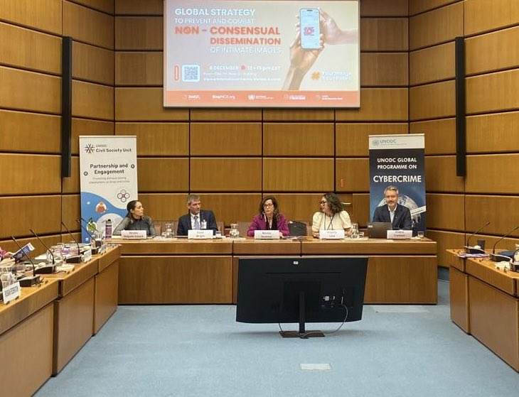 UNODCCSU's tweet photo. The non-consensual sharing of intimate images (#NCSII) is a growing cybercrime affecting millions. Within UNODC, CSU is proud to partner with the Global Programme on Cybercrime in collaboration with #SWGfL and https://t.co/DNMnZEjiB8 in launching a Strategy to combat this issue. https://t.co/H82jHpa9g7